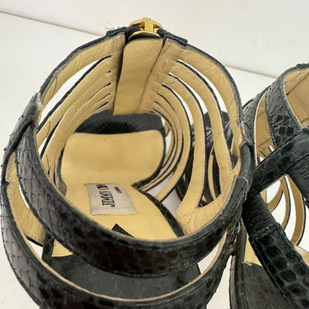 Jimmy Choo Python Elaphe Green Sandals - image 7